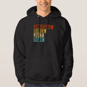 Phantastisch Seit Juli 2009 Vintag 13. Geburtstag Hoodie