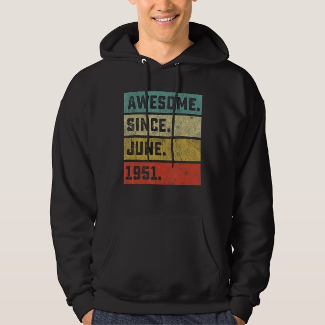 phantastisch seit Juni 1951 71 Jahre Hoodie (Vorderseite)