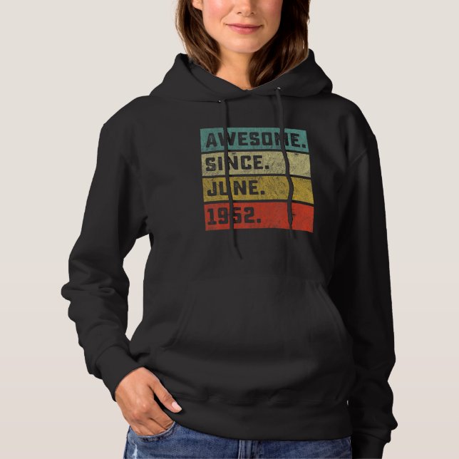 phantastisch seit Juni 1952 70 Jahre Ol Hoodie (Vorderseite)