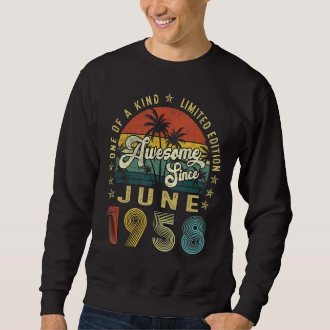 Phantastisch seit Juni 1958 Vintag 64. Geburtstag  Sweatshirt (Vorderseite)