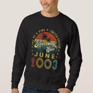 Phantastisch seit Juni 2003 Vintag 19. Geburtstag  Sweatshirt