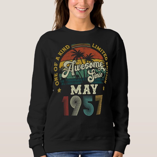 Phantastisch Seit Mai 1957 Vintag 65. Geburtstag Sweatshirt (Vorderseite)