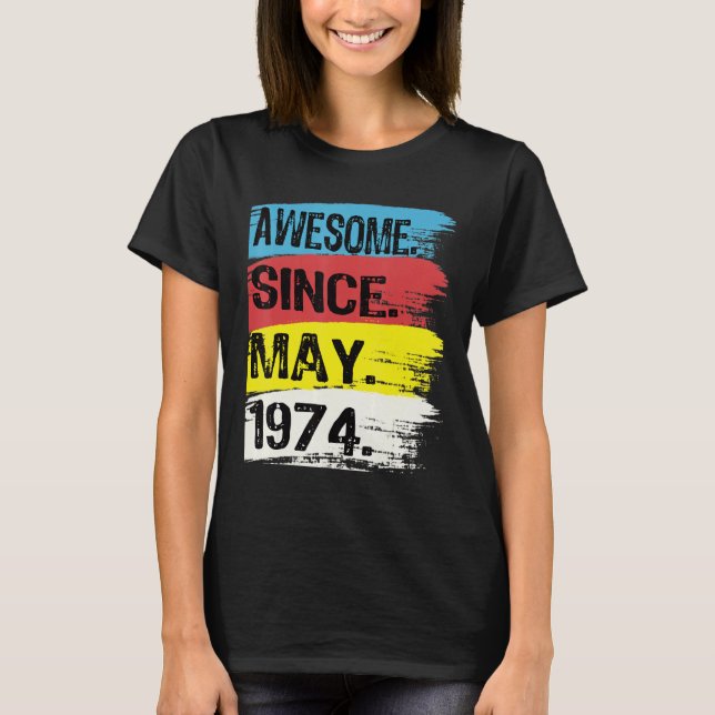 Phantastisch seit Mai 1974 Gemini Man Taurus Girl  T-Shirt (Vorderseite)