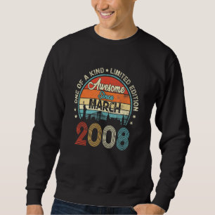 Phantastisch Seit März 2008 Vintag 14. Geburtstag  Sweatshirt