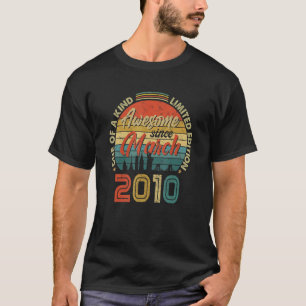 Phantastisch Seit März 2010 Vintag 12. Geburtstag T-Shirt