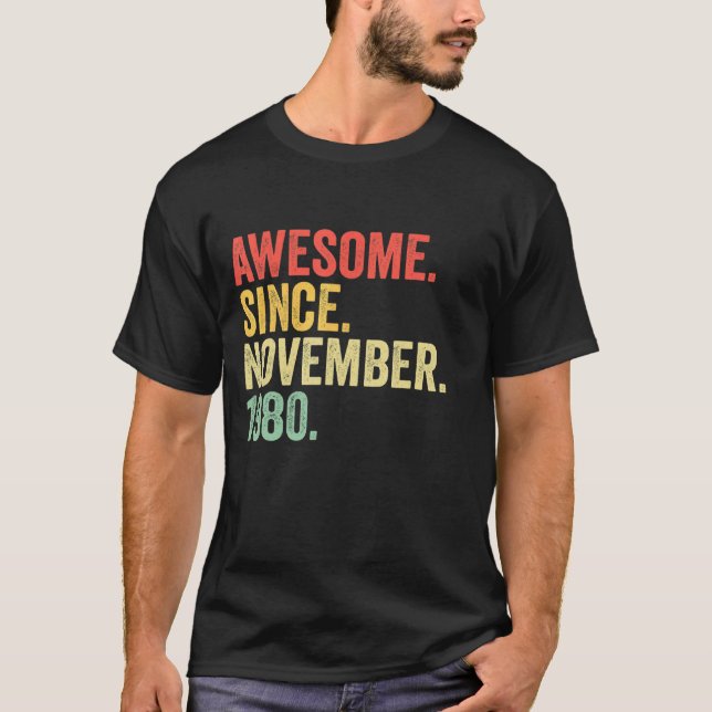 Phantastisch seit November 1980 42 Jahre alte Gesc T-Shirt (Vorderseite)