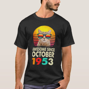 Phantastisch seit Oktober 1953 69. Geburtstag Cat T-Shirt