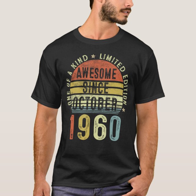 Phantastisch seit Oktober 1960 62 Jahre alt 62 Jah T-Shirt (Vorderseite)