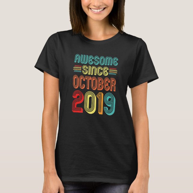 Phantastisch seit Oktober 2019 Retro 3 Jahre alt 3 T-Shirt (Vorderseite)