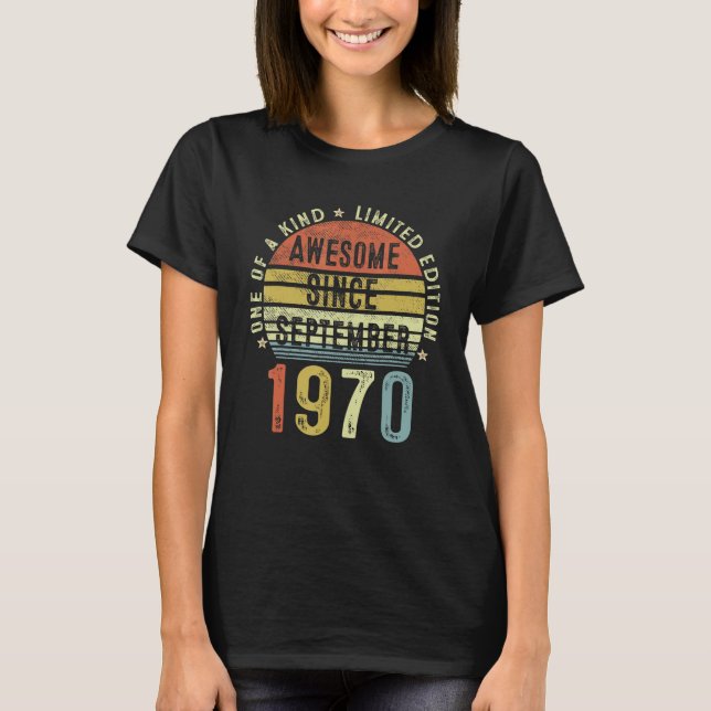 Phantastisch seit September 1970 52 Jahre alt 52.  T-Shirt (Vorderseite)