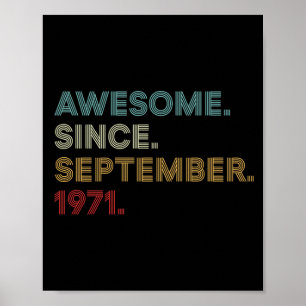 Phantastisch seit September 1971 Geburtstag Poster