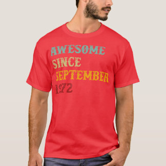 Phantastisch seit September 1972 Retro Text T-Shirt