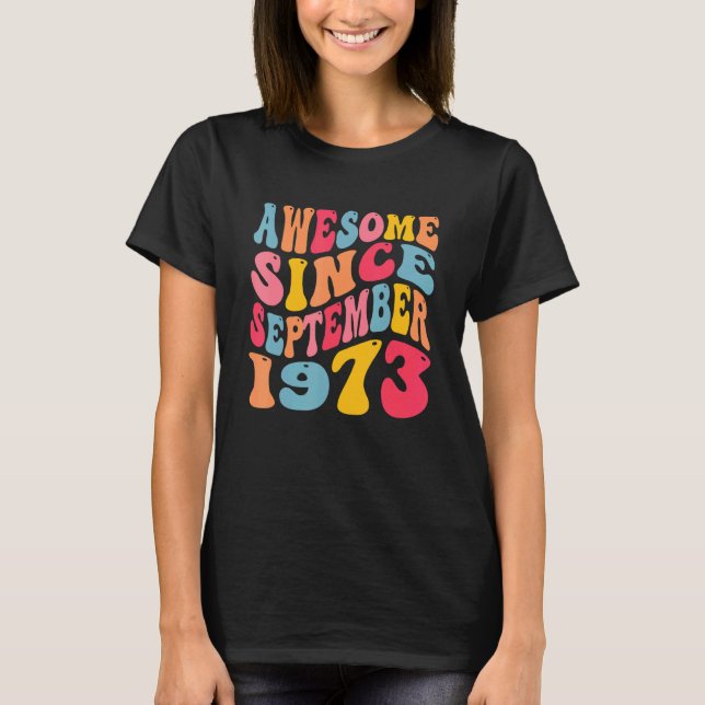 Phantastisch seit September 1973 49 Jahre Retro 49 T-Shirt (Vorderseite)