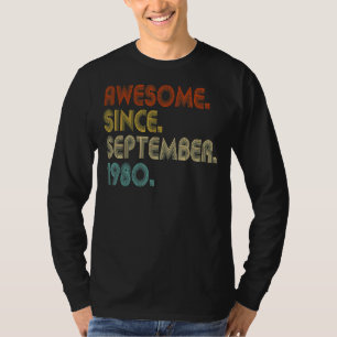 Phantastisch Seit September 1980 Vintag 42. Geburt T-Shirt
