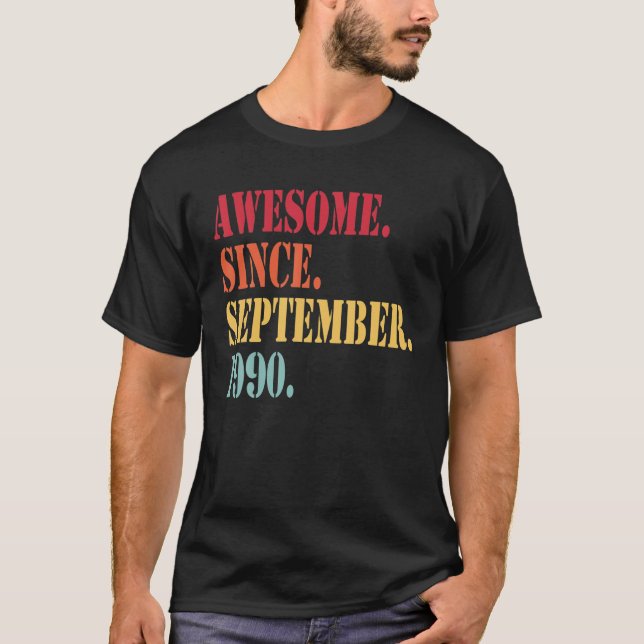 Phantastisch seit September 1990 für 32-Jährige -  T-Shirt (Vorderseite)