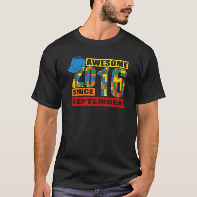 Phantastisch Seit September 2016 6 Jahre alt Gebur T-Shirt (Vorderseite)