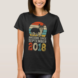 Phantastisch Seit September 2018 4. Geburtstag Hun T-Shirt