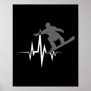 Phantastisch Snowboarder Heartbeat Cool Snowboarde Poster