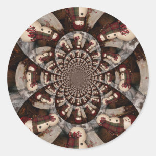 Phantastisch Snowman Runder Aufkleber