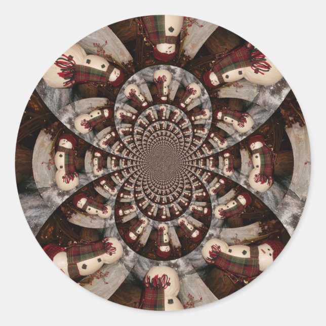 Phantastisch Snowman Runder Aufkleber (Vorderseite)