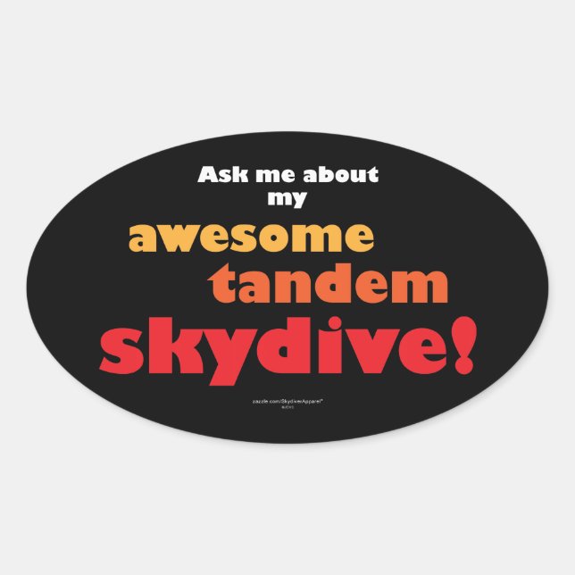Phantastisch Tandem Skydive Ovaler Aufkleber (Vorderseite)