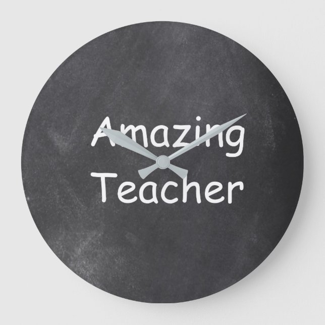 Phantastisch Teacher Chalkboard Design Geschenk Id Große Wanduhr (Vorderseite)