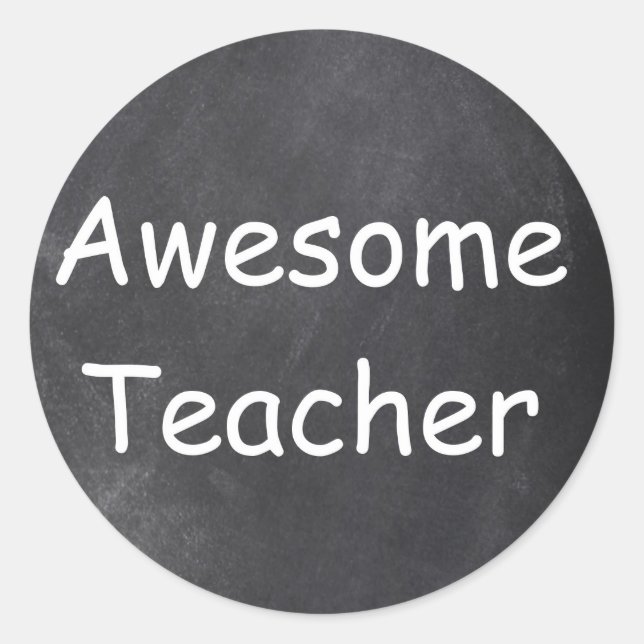 Phantastisch Teacher Chalkboard Design Geschenk Id Runder Aufkleber (Vorderseite)