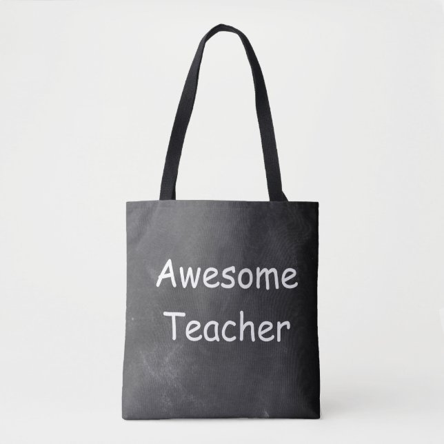 Phantastisch Teacher Chalkboard Design Geschenk Id Tasche (Vorderseite)