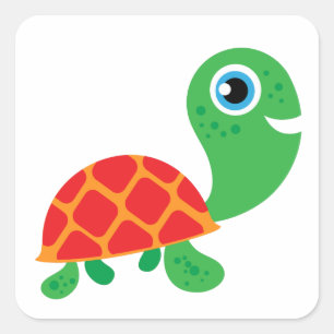 Phantastisch Turtle Quadratischer Aufkleber