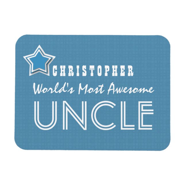 Phantastisch UNCLE Blue White mit Star und Name B3 Magnet (Horizontal)