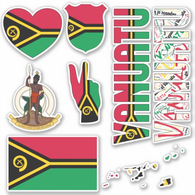 Phantastisch Vanuatu Shapes Staatssymbole Aufkleber (Vorderseite)