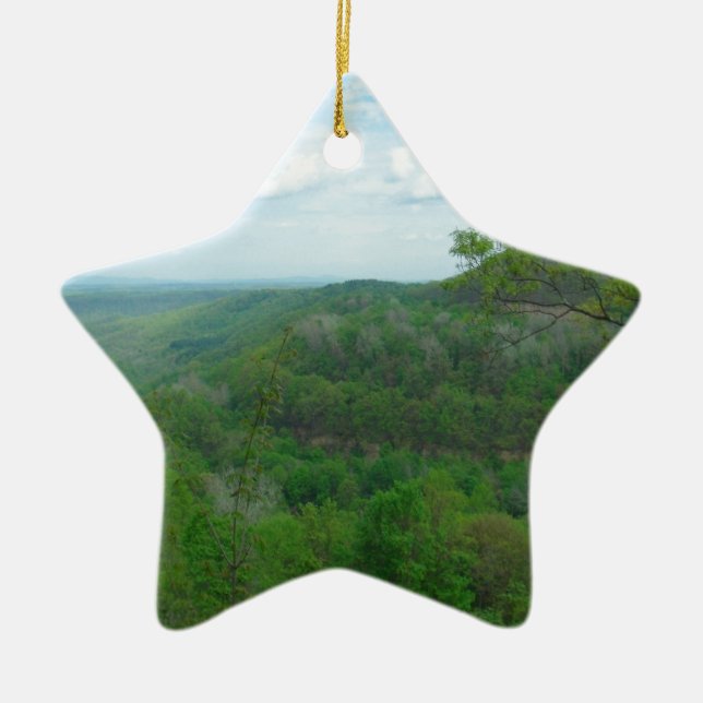 Phantastisch West Virginia Mountain View Keramik Ornament (Vorne)