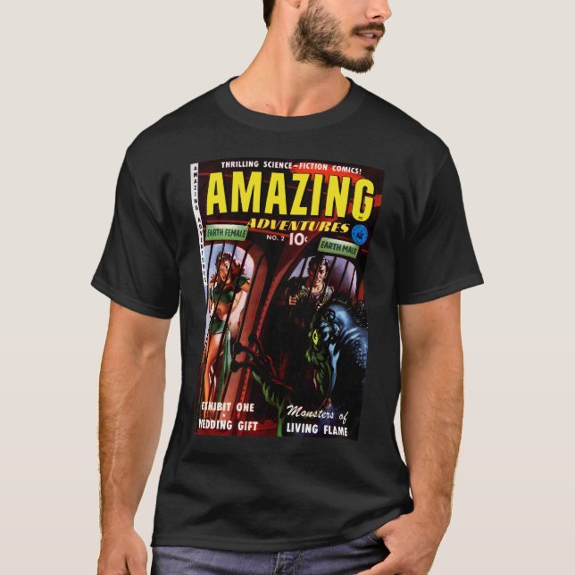 Phantastische Abenteuer #2 Retro Sci Fi Comic Book T-Shirt (Vorderseite)