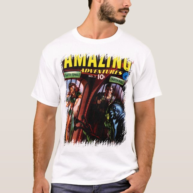 Phantastische Abenteuer #2 Retro Sci Fi Comic Book T-Shirt (Vorderseite)