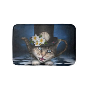 Phantastische Alice im Wunderland Teacup Cat Badematte