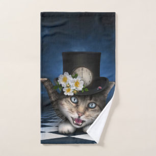 Phantastische Alice im Wunderland Teacup Cat Handtuch