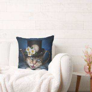 Phantastische Alice im Wunderland Teacup Cat Kissen