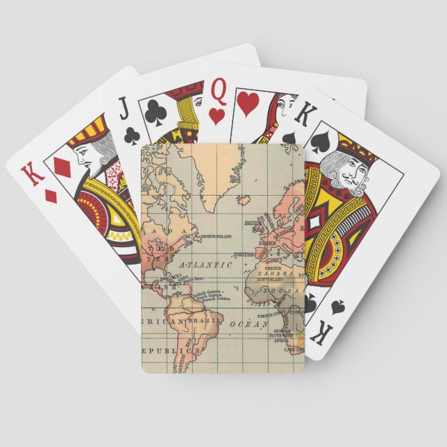 Phantastische antike Weltkarte Spielkarten (Rückseite)
