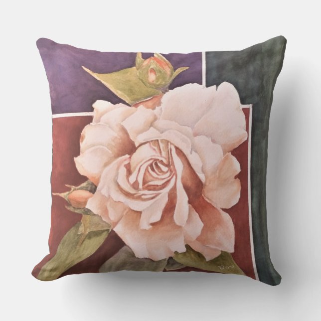 PHANTASTISCHE ANTIQUE ROSE BLUME PATIO KISSEN (Vorderseite)