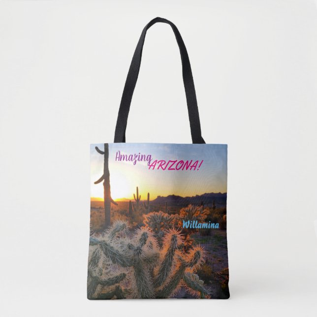 Phantastische Arizona / Sonnenuntergang / Saguaro  Tasche (Vorderseite)