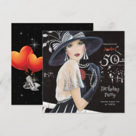 Phantastische Art Deco 50. Geburtstagsfeier Einladung