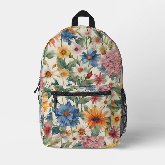 Phantastische Ausschreibung Sommergarten Blume Bedruckter Rucksack (Vorderseite)