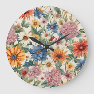 Phantastische Ausschreibung Sommergarten Blume Große Wanduhr