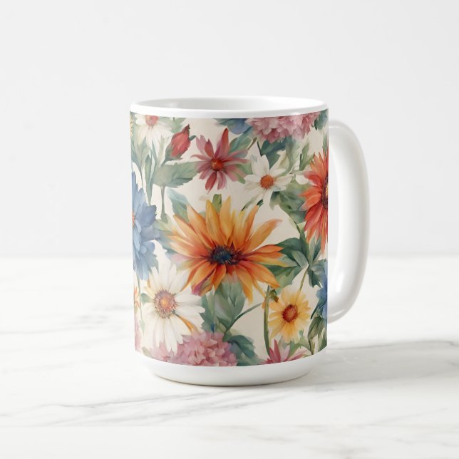 Phantastische Ausschreibung Sommergarten Blume Kaffeetasse (VorderseiteRechts)