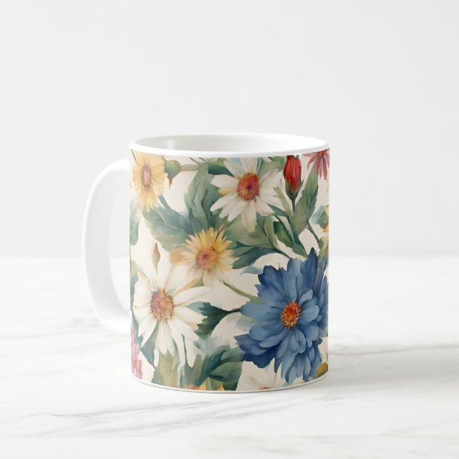 Phantastische Ausschreibung Sommergarten Blume Kaffeetasse (Vorderseite Links)