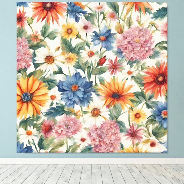 Phantastische Ausschreibung Sommergarten Blume Leinwanddruck (Insitu (Holzboden))