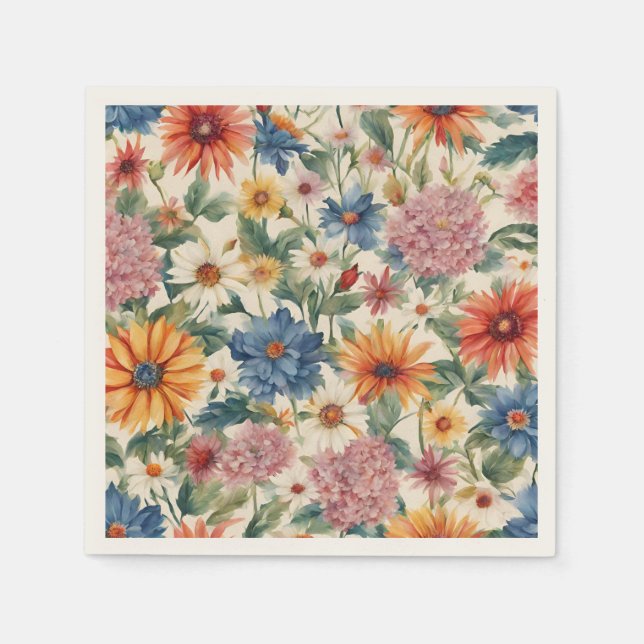 Phantastische Ausschreibung Sommergarten Blume Serviette (Vorderseite)