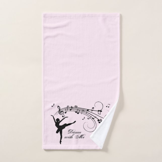 Phantastische Ballerina Tanz mit Musik Rosa Badhandtuch Set (Handtuch)