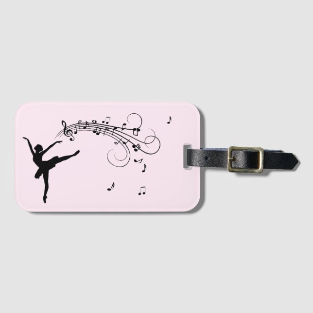 Phantastische Ballerina Tanz mit Musik Rosa Gepäckanhänger (Vorderseite (Horizontal))