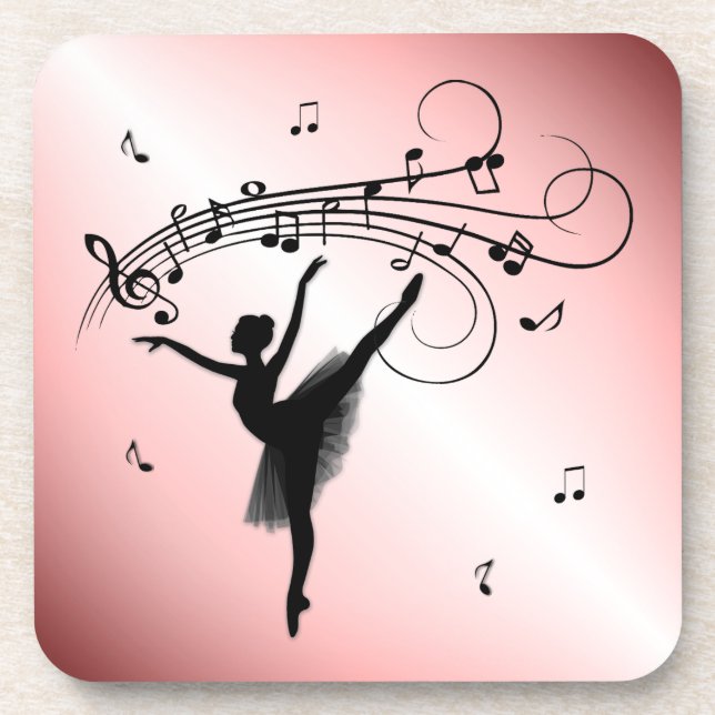 Phantastische Ballerina Tanz mit Musik Rosa Getränkeuntersetzer (Vorderseite)